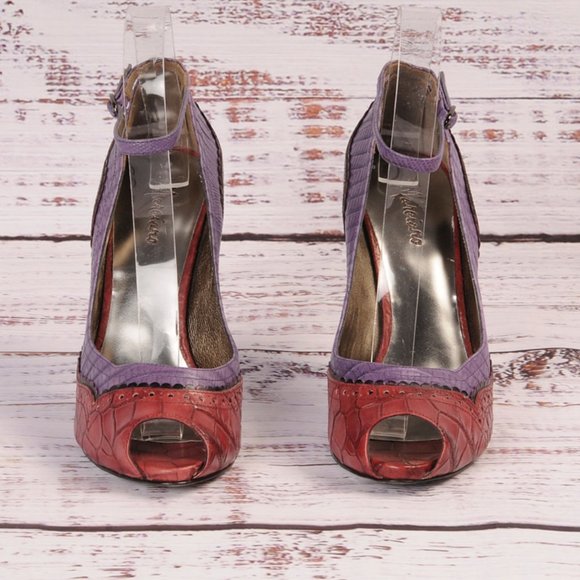 Marciano, Multi Colored, Ankle Strap, Open Toe Pump, Size 5.5 - Picture 2 of 7